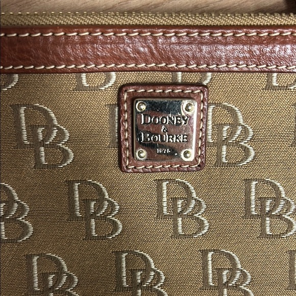 Dooney & Bourke Tan and Brown Clutch with Monogram Design - Picture 3 of 7